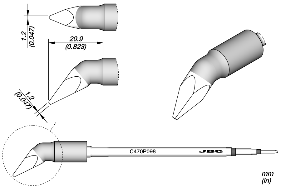 C470P098 - Four Sides Chisel Bent